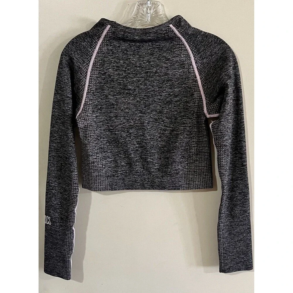 Victorias Secret Seamless Crop Top Women's Sz M Long Sleeve Activewear